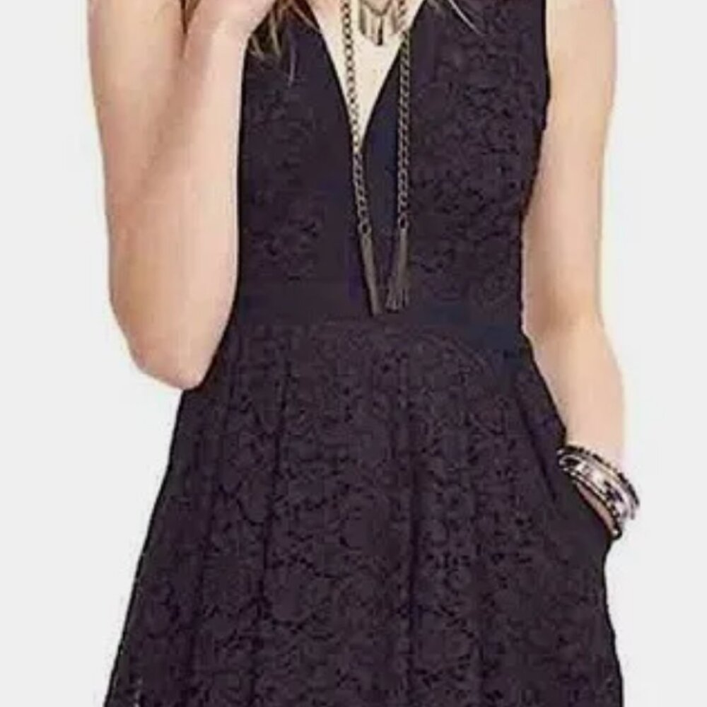 NWOT Free People Black lace dress - Picture 2 of 8